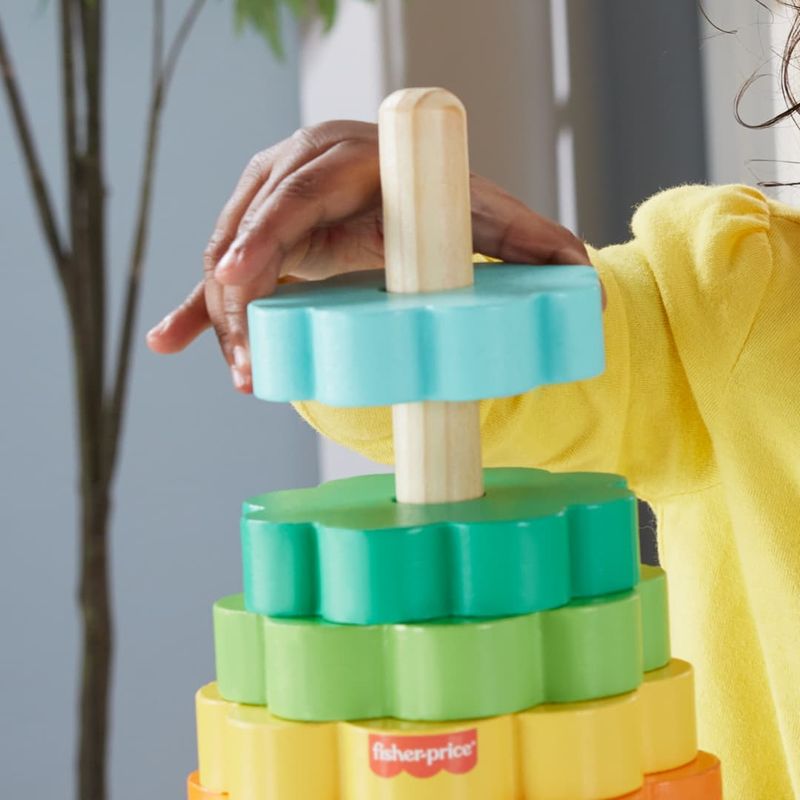 MATHXT77 - Brinquedo Infantil - Piramide de Aneis de Madeira - Fisher-Price 5