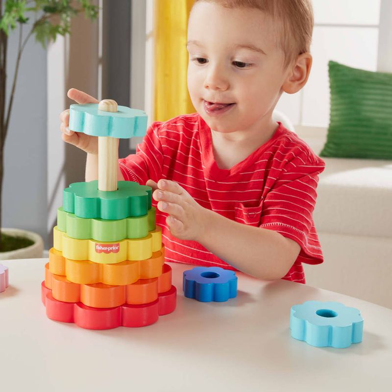 MATHXT77 - Brinquedo Infantil - Piramide de Aneis de Madeira - Fisher-Price 6