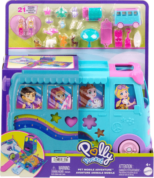 Playset Polly Pocket  - Micro Conjunto Aventuras - PET Movel - Mattel