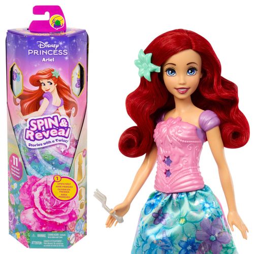Boneca Princesa com Surpresas - Ariel - Spin & Reveal - Disney - Mattel