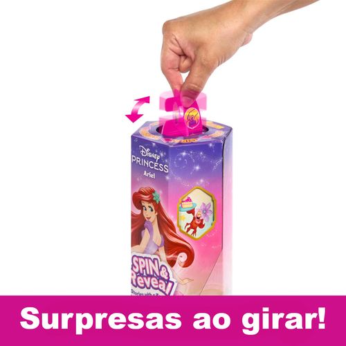 Boneca Princesa com Surpresas - Ariel - Spin & Reveal - Disney - Mattel