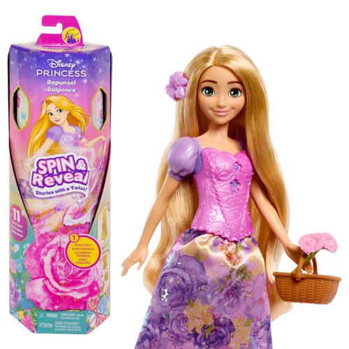 Boneca Princesa com Surpresas - Rapunzel - Spin & Reveal - Disney - Mattel