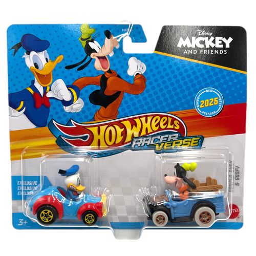 Conjunto Hot Wheels - Donald Duck & Goofy - Racer Verse - Mattel