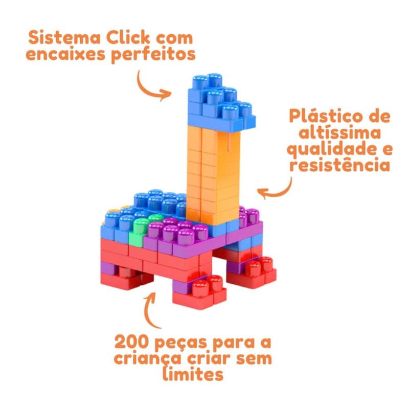 DISXK108 - Blocos De Montar - Blocolandia Click - 200 Pecas - Dismat 4