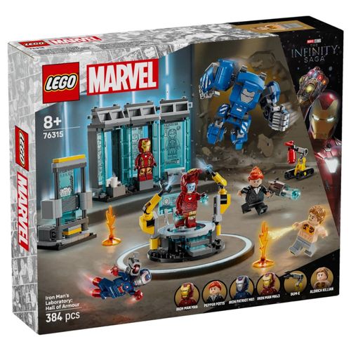 LEGO Marvel - Laboratório do Homem de Ferro: Salão de Armaduras - 384 Peças - 76315