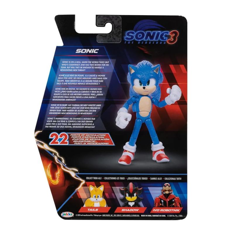 SUN4412 - Figura Articulada - Sonic - Sonic The Hedgehog 3 - 12 cm - Sunny 7