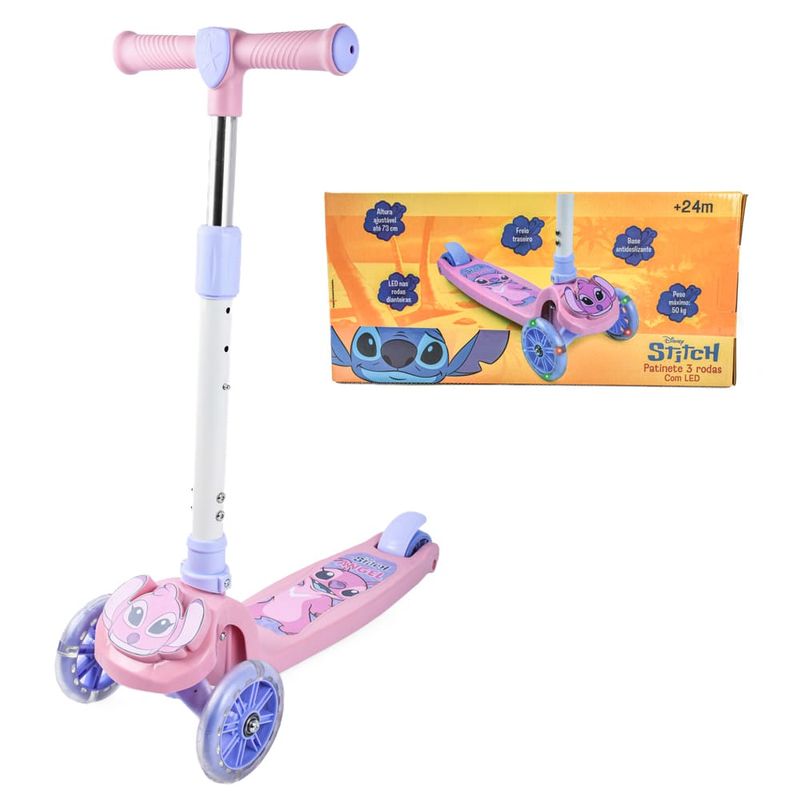 STIDIS0590 - Patinete Infantil - 3 Rodas com Luzes - Stitch - Angel - Disney - BBR Toys 2