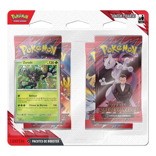 Jogo de Cartas Pokémon - Zarude - Rivais Predestinados - Blister Quadruplo - Copag
