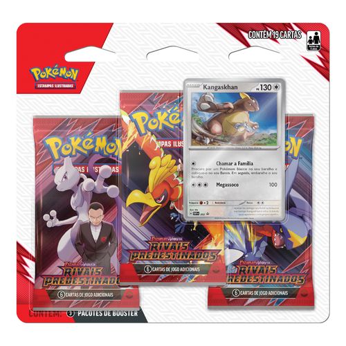 Jogo de Cartas Pokémon - Kangaskhan - Rivais Predestinados - Blister Triplo - Copag