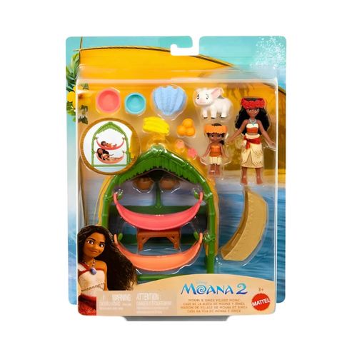 Playset Moana 2 - Conjunto de Brinquedo - Casa Moana - Simea e Pua - Acessórios - Mattel
