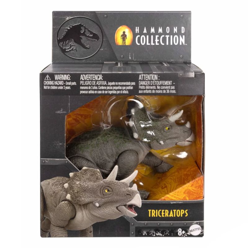 MATHFG54 JDJ07 - Dinossauro Articulado - Triceratops - Hammond Collection - Jurassic World - 17 cm 2