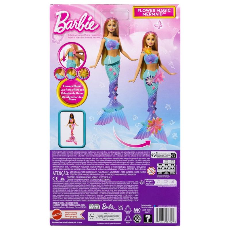 MATJDM72 - Boneca Barbie - Flower Magic Mermaid - Mattel 6
