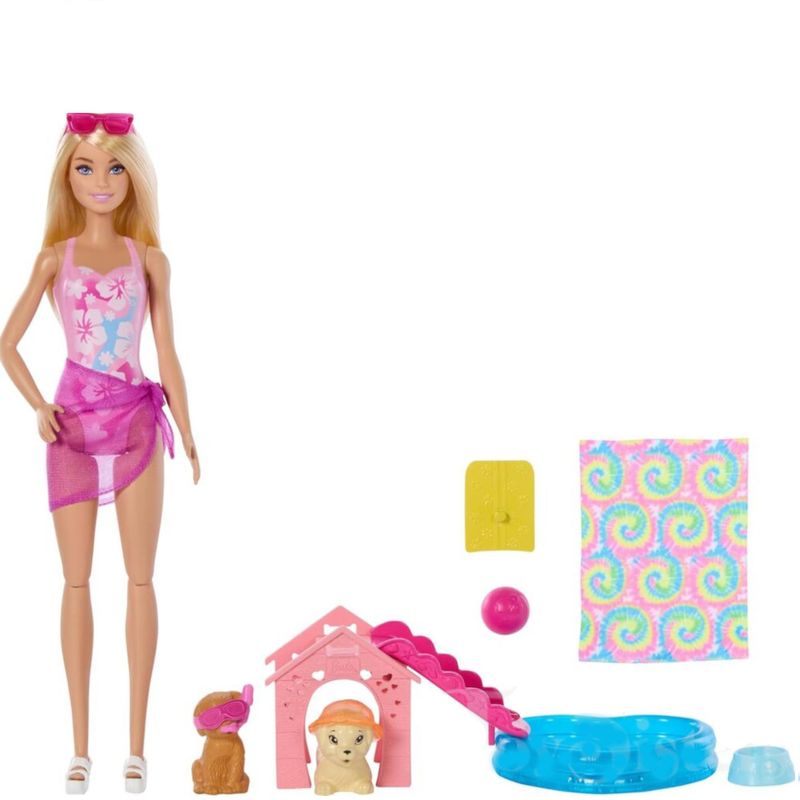 MATJBF35---Playset-Barbie---Festa-na-Piscina-com-Cachorrinhos---Mattel-5