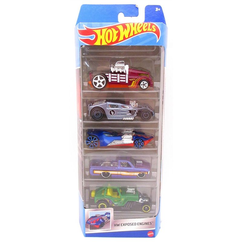 MAT1806-HLY79---Carrinhos-Hot-Wheels---Exposed-Engines---Pacote-com-5-Carros---164---Mattel-1