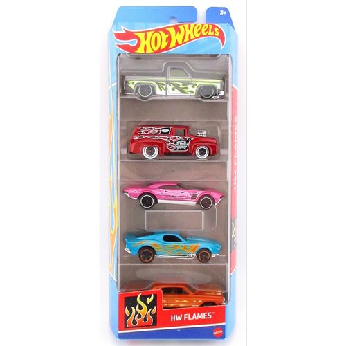 Carrinhos Hot Wheels - Flames - Pacote com 5 Carros - 1:64 - Mattel