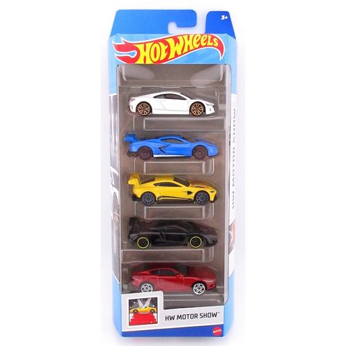 Carrinhos Hot Wheels - Motor Show - Pacote com 5 Carros - 1:64 - Mattel