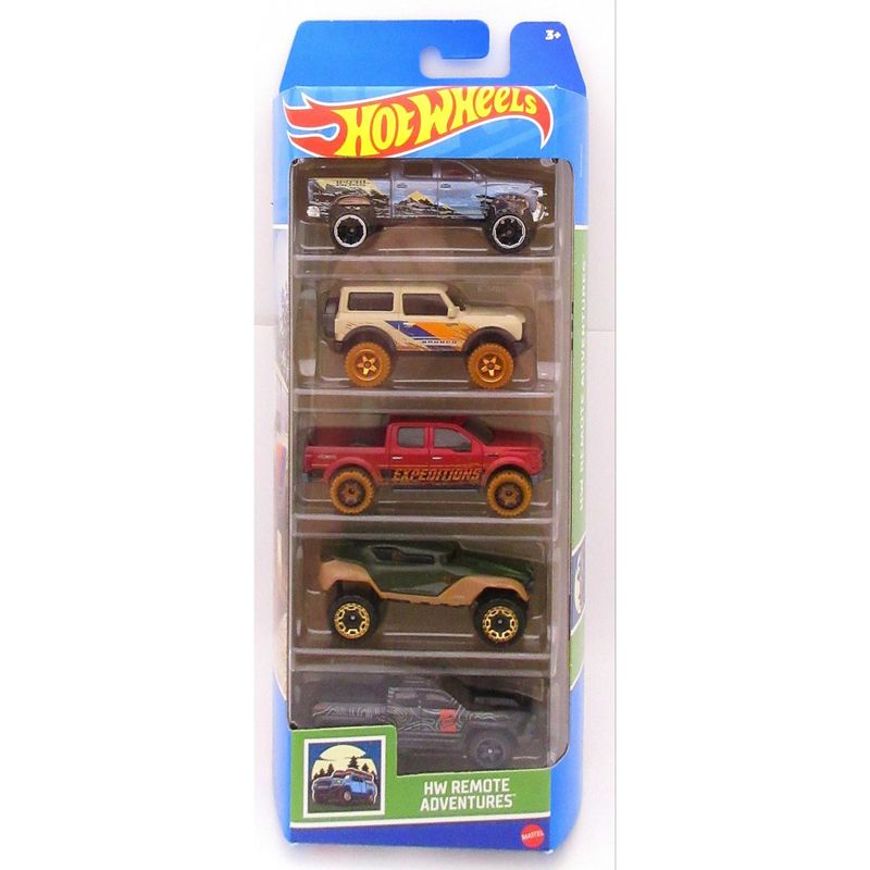 MAT1806 HLY74 - Carrinhos Hot Wheels - Remote Adventures 2023 - Pacote com 5 Carros - 164 - Mattel 1