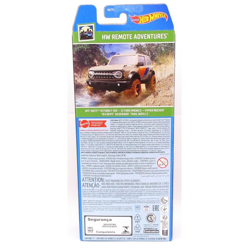 MAT1806 HLY74 - Carrinhos Hot Wheels - Remote Adventures 2023 - Pacote com 5 Carros - 164 - Mattel 2
