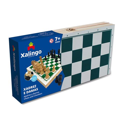 Jogo de Tabuleiro - Xadrez e Damas - Xalingo