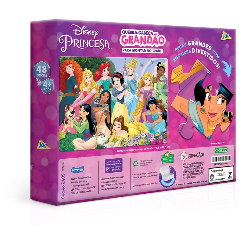 TYT2405 - Quebra-Cabeca Grandao - Princesas Disney - 48 Pecas - Toyster 3