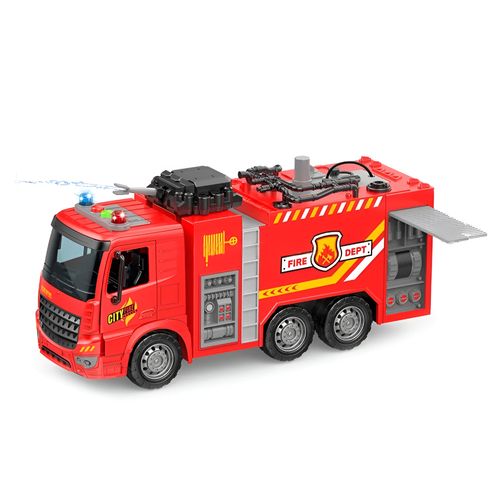 Veículo com Fricção - Caminhão de Bombeiro com Jato Lança Água - Fire Company - Luz e Som - 1:16 - Yes Toys