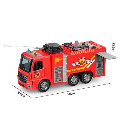 Veículo com Fricção - Caminhão de Bombeiro com Jato Lança Água - Fire Company - Luz e Som - 1:16 - Yes Toys