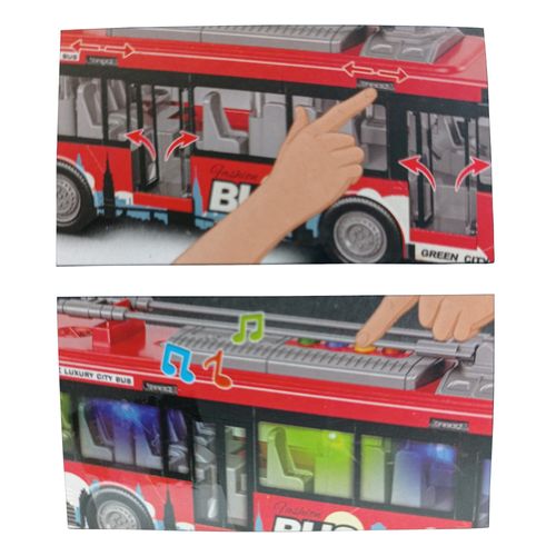 Veículo com Fricção - Ônibus de Passeio - City Bus Series - Luz e Som - 1:16 - Yes Toys