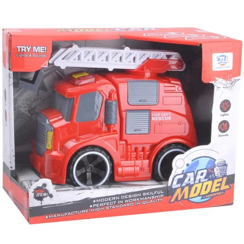 YES226938 - Veiculo com Friccao - Caminhao de Bombeiro - Car Model - Luz e Som - 18 cm - Sortido - Yes 2