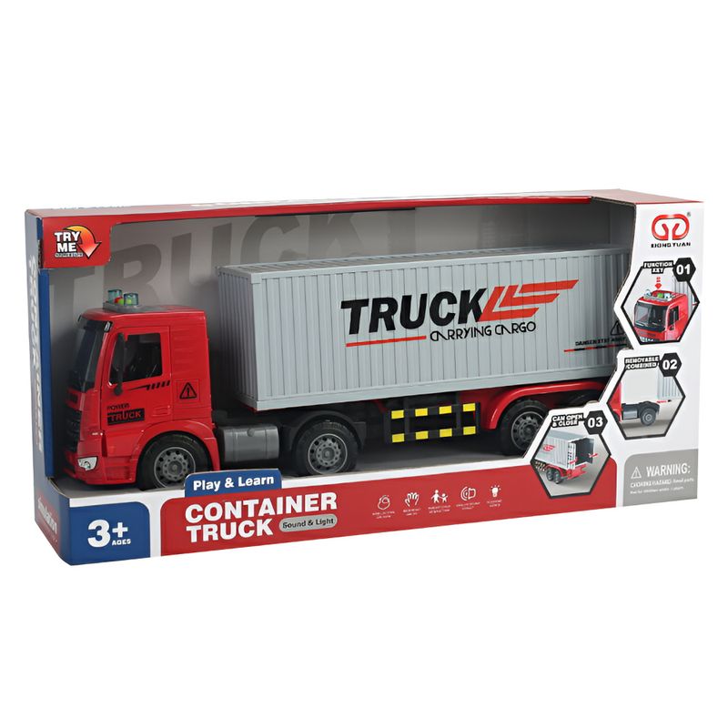 YES330242 - Veiculo com Friccao - Caminhao com Container - Luz e Som - 38 cm - Yes Toys 2