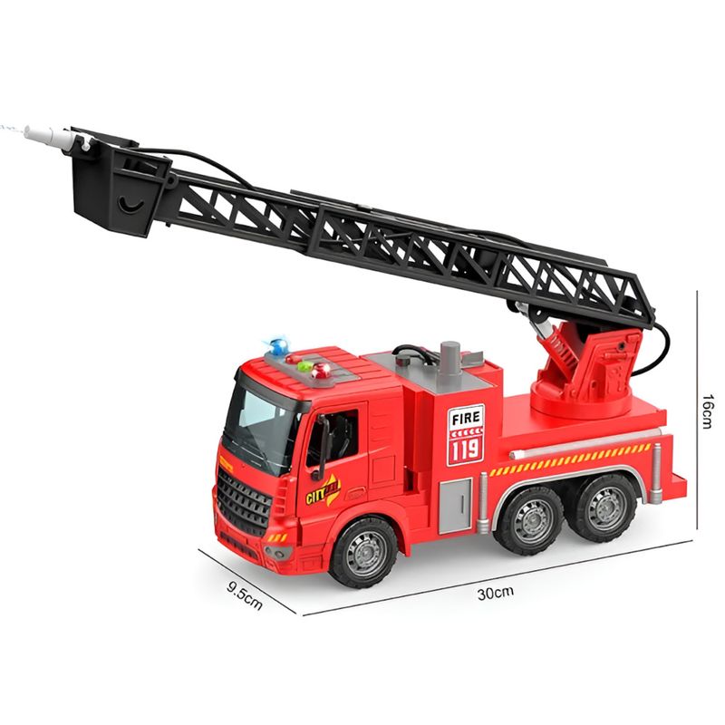 YES330243 - Veiculo com Friccao - Caminhao de Bombeiro com Escada e Lanca Agua - Fire 3