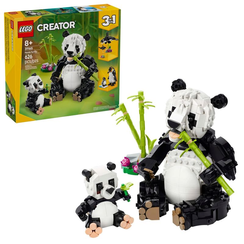 LEGO-Creator-3-em-1---Animais-selvagens-Familia-Panda---626-Pecas---31165--2