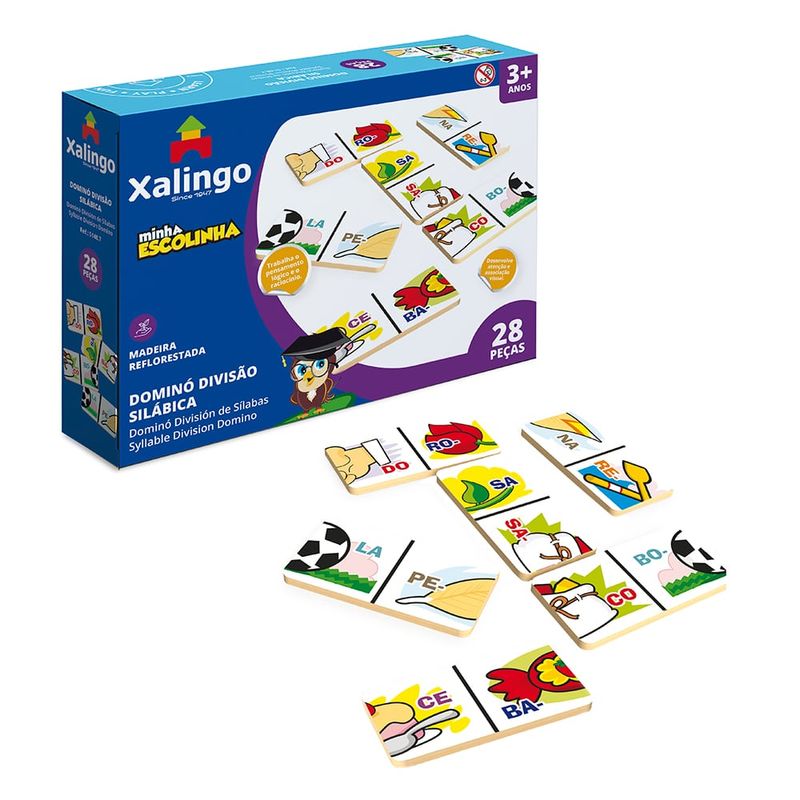 XAL5148.7 - Domino em Madeira - Divisao Silabica - Minha Escolinha - Xalingo 1