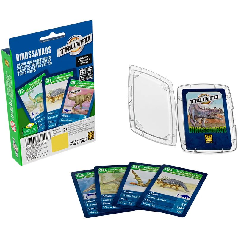 GRO01402 - Jogo Super Trunfo - Dinossauros - Grow 3