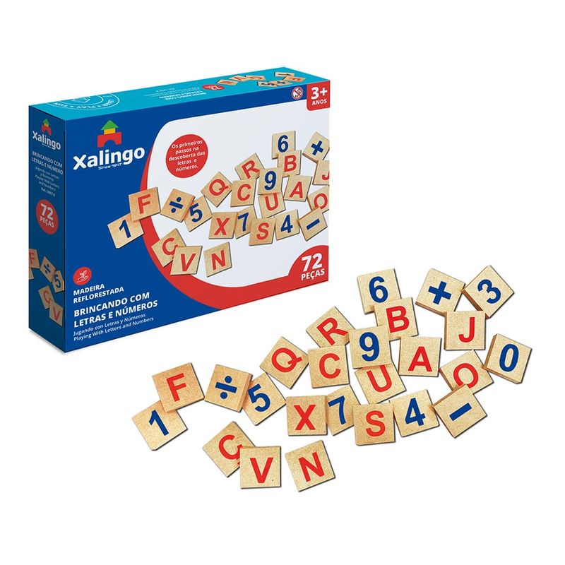 XAL5057.6 - Jogo Brincando com Letras e Numeros - 72 pecas - Xalingo 1