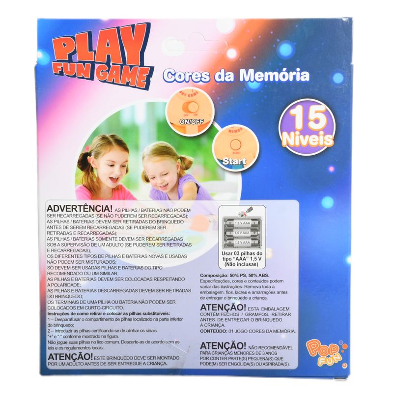 STISL517 - Jogo Interativo com Luz e Som - Cores da Memoria - Play Fun Game - BBR Toys 3