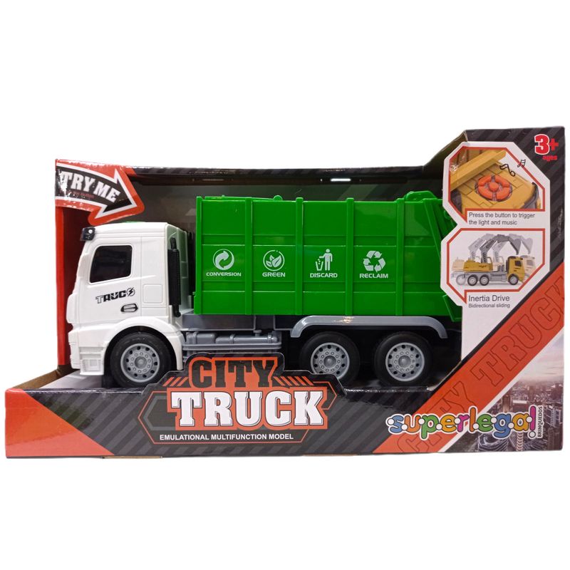 YES328935 - Veiculo Roda Livre - Caminhao de Lixo - City Truck - 25 cm - Superlegal 2