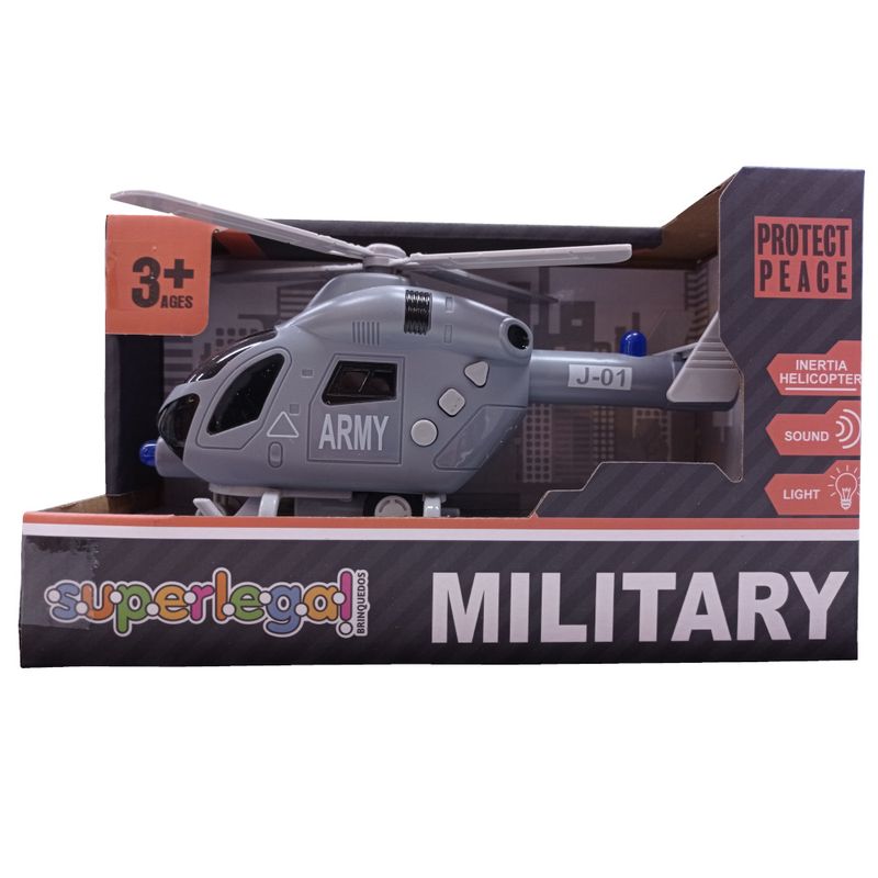 YES328965 - Helicoptero com Friccao - Army - Som e Luz - 19 cm - Superlegal 2