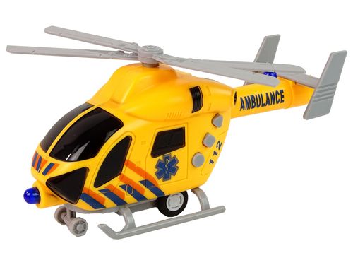Helicóptero com Fricção - Ambulance - Som e Luz - 19 cm - Superlegal