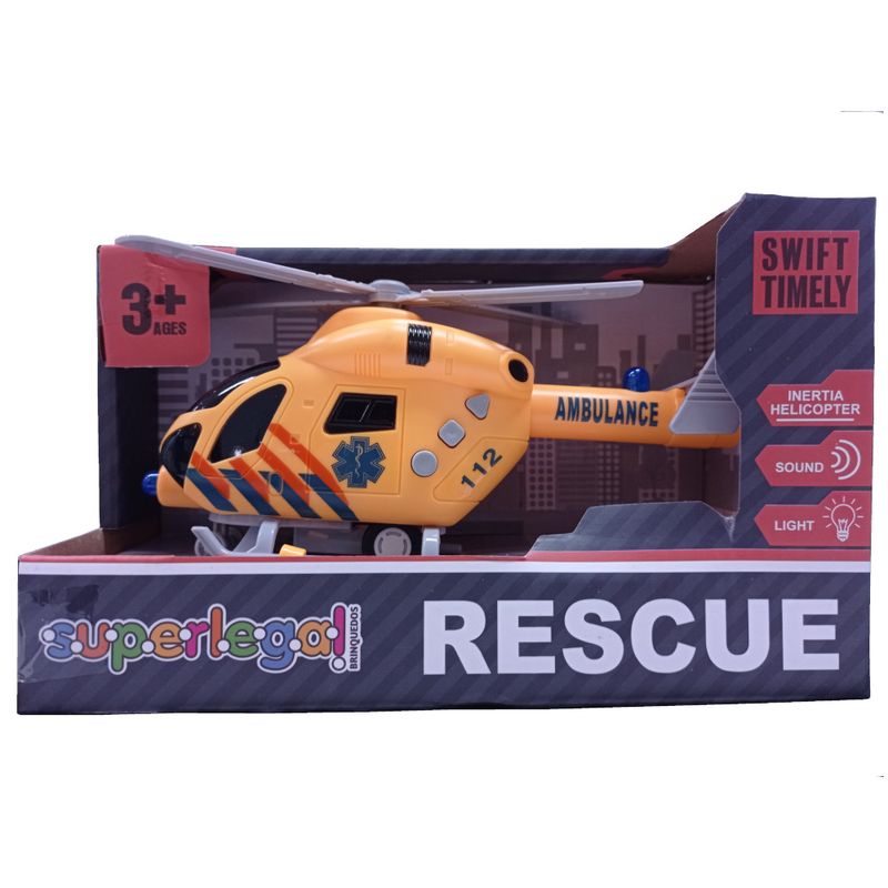 YES328964 - Helicoptero com Friccao - Ambulance - Som e Luz - 19 cm - Superlegal 2