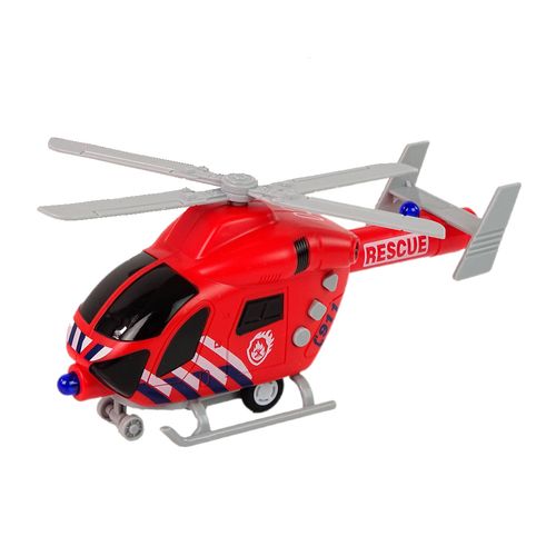 Helicóptero com Fricção - Rescue - Som e Luz - 19 cm - Superlegal