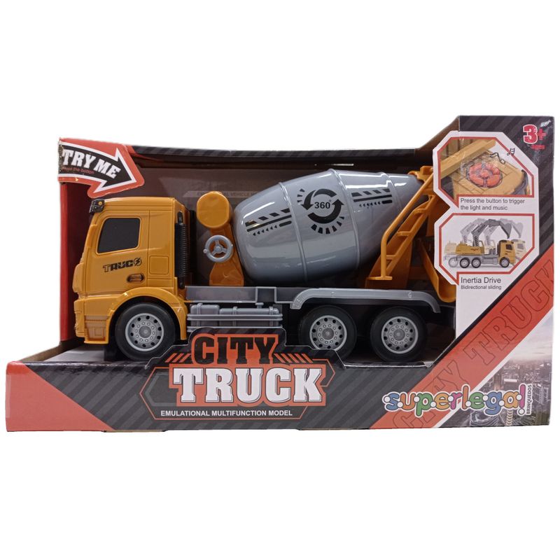 YES328930 - Veiculo com Friccao - Caminhao Betoneira - City Truck - Som e Luz - 25 cm - Superlegal 2