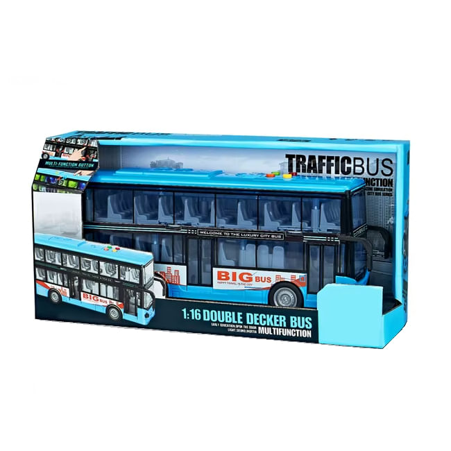 YES283160 - Veiculo com Friccao - Onibus de Passeio Azul - City Bus Series - Luz e Som - 116 - Yes Toys 2