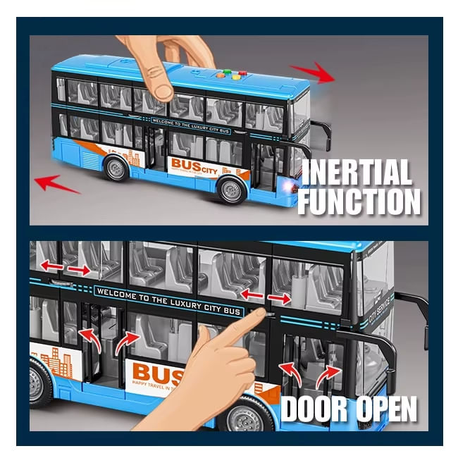 YES283160 - Veiculo com Friccao - Onibus de Passeio Azul - City Bus Series - Luz e Som - 116 - Yes Toys 4
