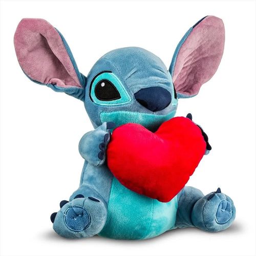Pelúcia Disney - Stitch com Coração - Luz e Som - 30 cm - Multikids