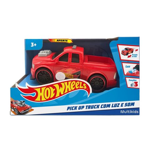 Carro Hot Wheels com Luz e Som - Pick Up Truck - Vermelho - Multikids