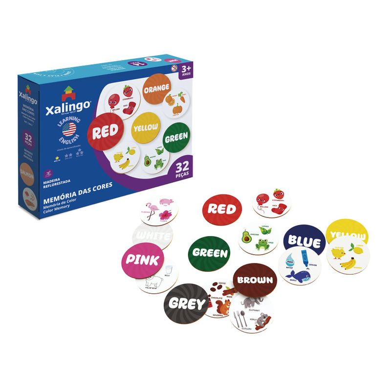 XAL1284.3 - Jogo de Memoria - Cores - Aprendendo Ingles - Xalingo 1
