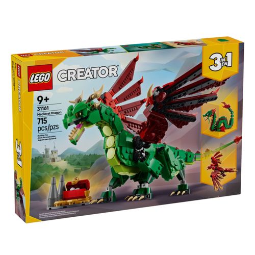 LEGO Creator 3 em 1 - Dragão Medieval - 715 Peças - 31161