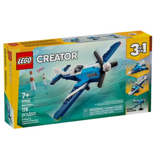 LEGO Creator 3 em 1 - Aeronave: Avião de Corrida - 178 Peças - 31160