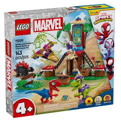 LEGO Marvel - Batalha de Raptor do Spidey e Gobby na Casa da Àrvore - 143 Peças - 11200