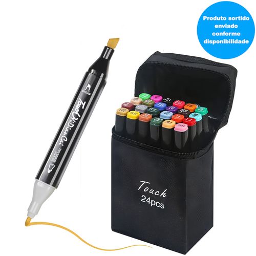 Conjunto de Canetas Hidrográficas - 24 Peças - Sortido - Touch